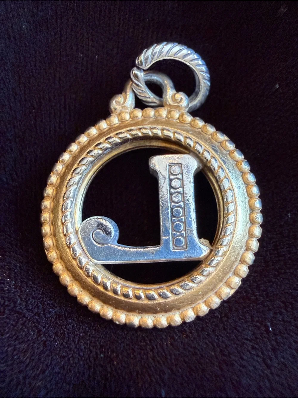 Vintage Gold And Silver “L” ABCs Brighton Pendant